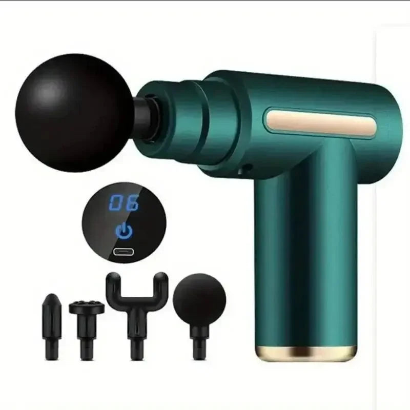 Pistolet de massage relaxant, mini masseur électrique pour le cou, la colonne cervicale, le fascia, fitness, avec plusieurs accessoires rechargeables par USB