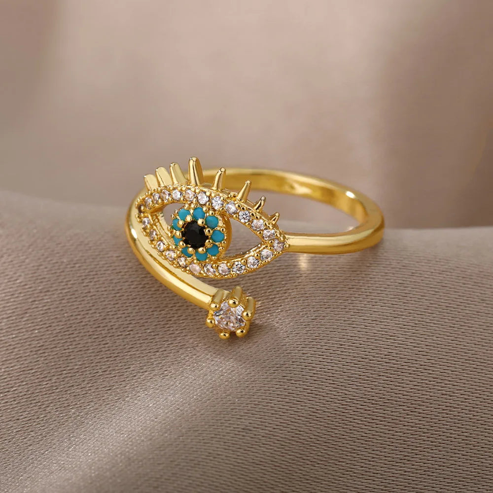 Bague ouverte en zircon pour femme