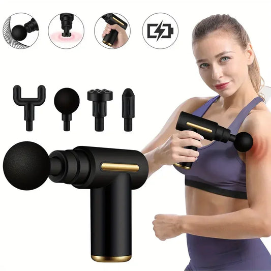 Pistolet de massage relaxant, mini masseur électrique pour le cou, la colonne cervicale, le fascia, fitness, avec plusieurs accessoires rechargeables par USB