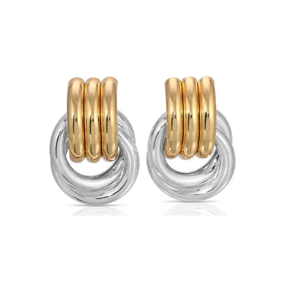 Boucles d'oreilles tendance en acier inoxydable multicouches