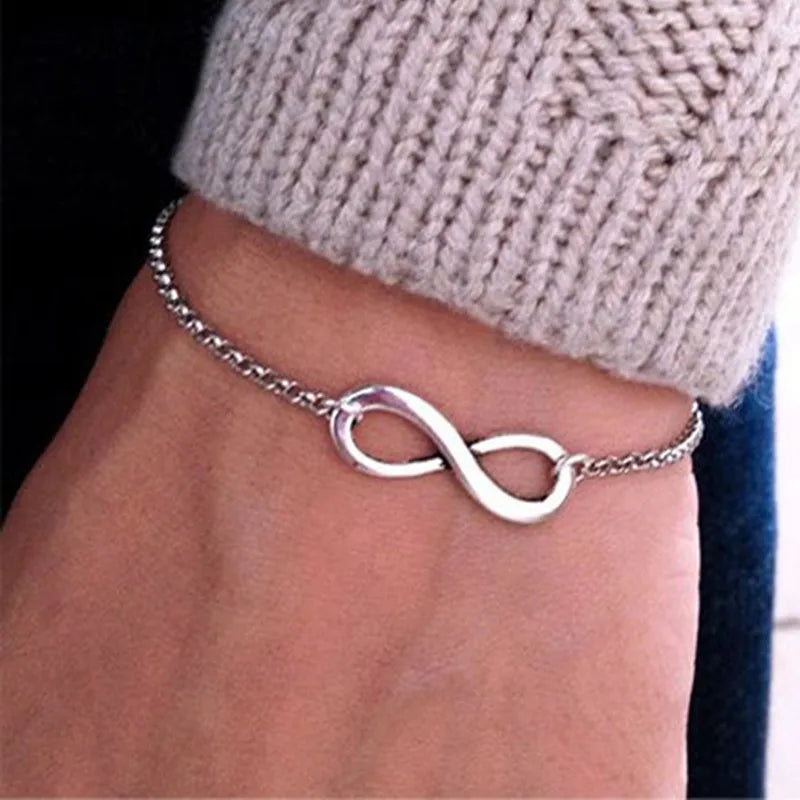 L117 Fashion Pulseras Bijoux New Women 8 Infinity Bracelet For Men Jewelry Girl Gift Charm Bangles Pulseiras