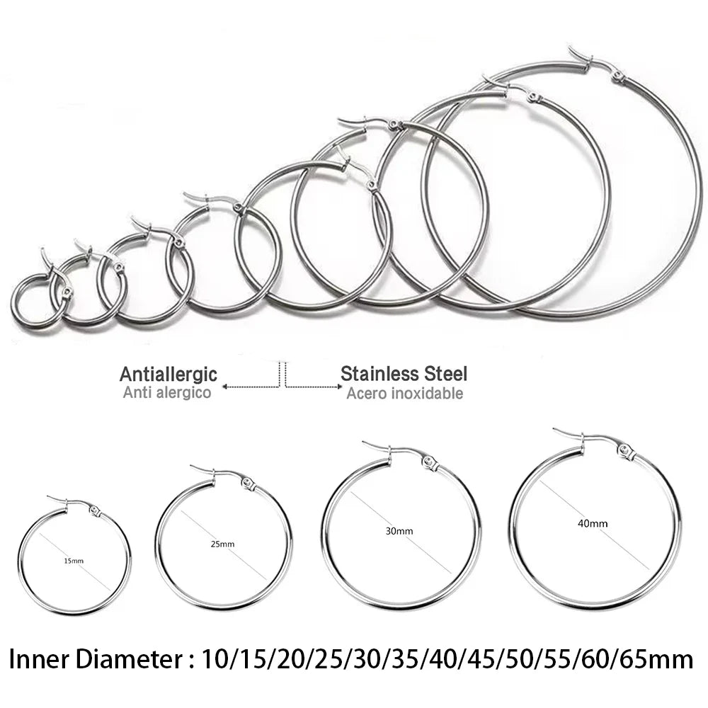 Boucles d'oreilles créoles en acier inoxydable