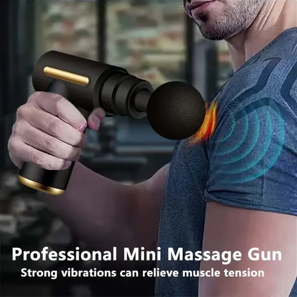 Pistolet de massage relaxant, mini masseur électrique pour le cou, la colonne cervicale, le fascia, fitness, avec plusieurs accessoires rechargeables par USB