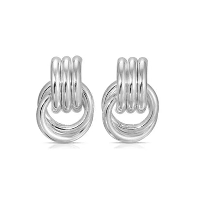 Boucles d'oreilles tendance en acier inoxydable multicouches