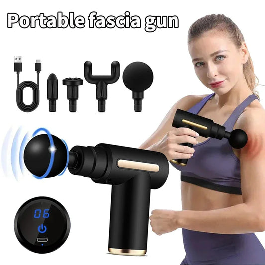 Nouveau pistolet de massage portable pour fascias, mini pistolet de massage musculaire pour tissus profonds, léger et à vitesse réglable, équipement de massage pour tout le corps