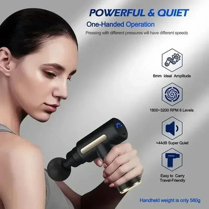 Nouveau pistolet de massage portable pour fascias, mini pistolet de massage musculaire pour tissus profonds, léger et à vitesse réglable, équipement de massage pour tout le corps