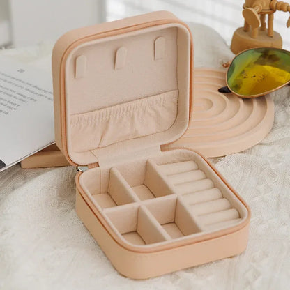 2024 New Jewelry Organizer Display Travel PU Jewelry Case Box Travel Portable Jewelry Box Storage Organizer Earring Holder Gift